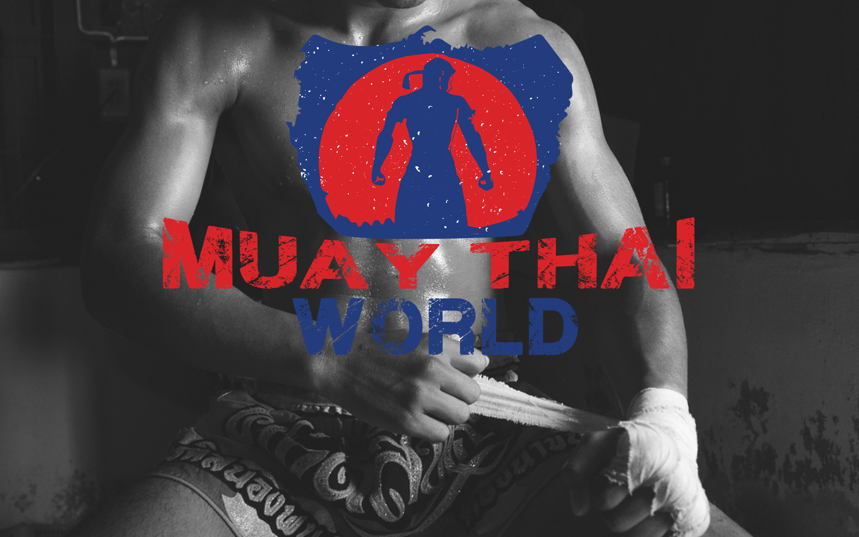 Muay Thai World Black White Bandage Desktop