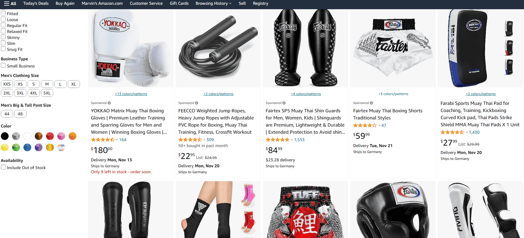 Amazon Muay Thai Gear
